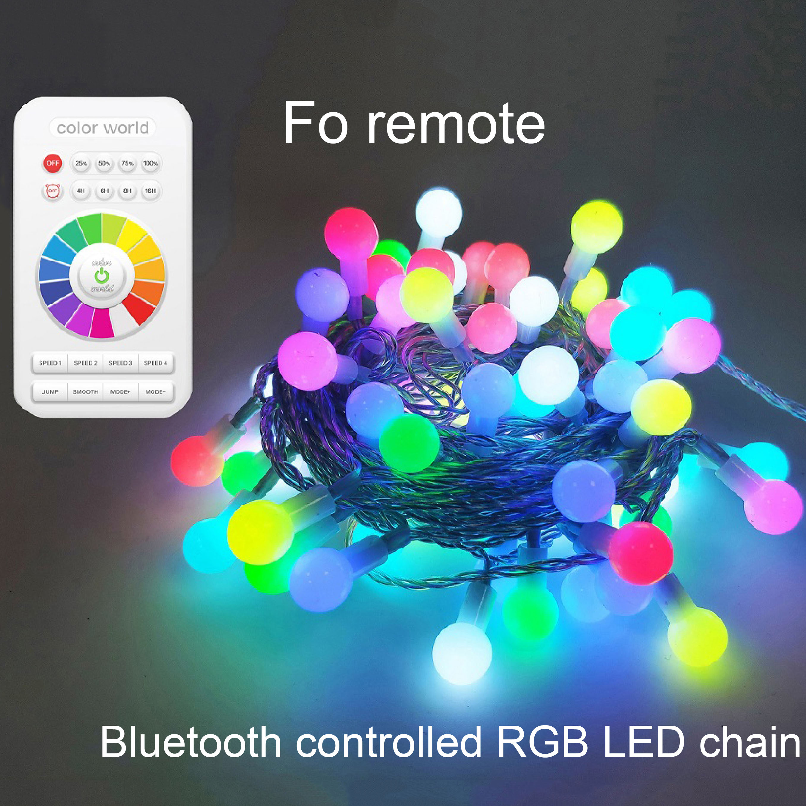 96L RGB LED string light with white pearl, with APP