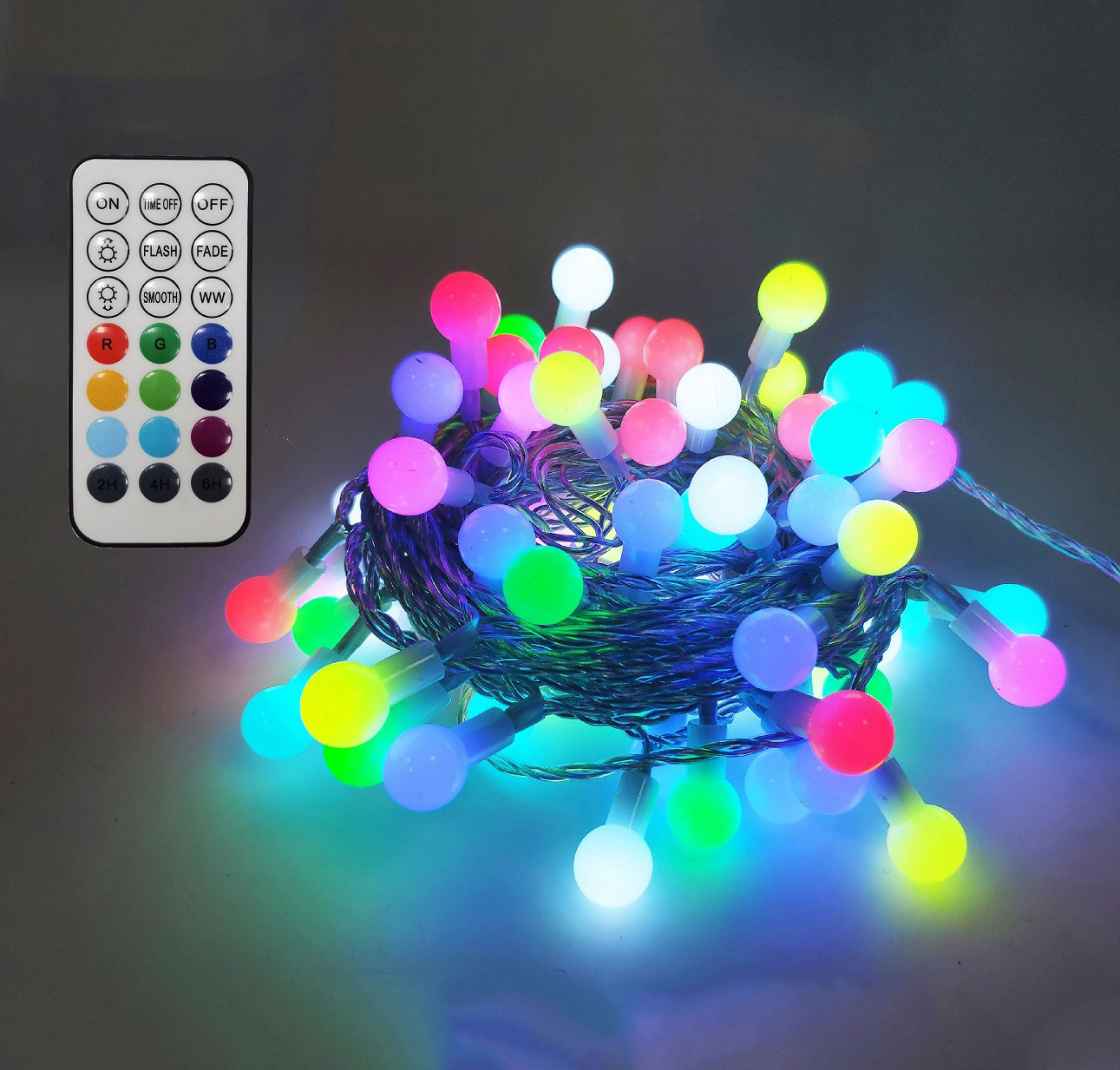 96L RGB fairy light with white pearl(15mm)