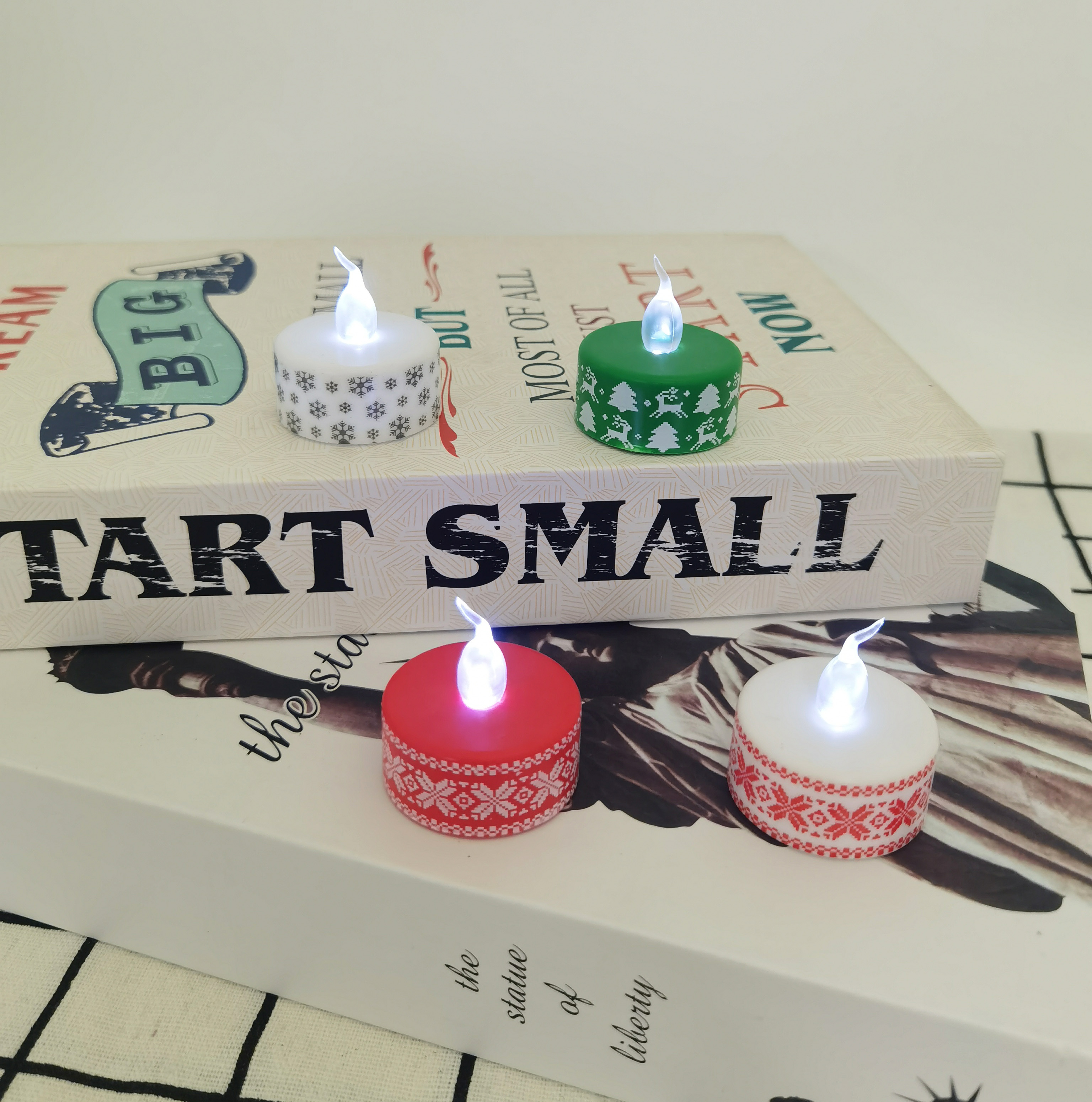 LED candlelight with printed pattern, 10 pcs/ set