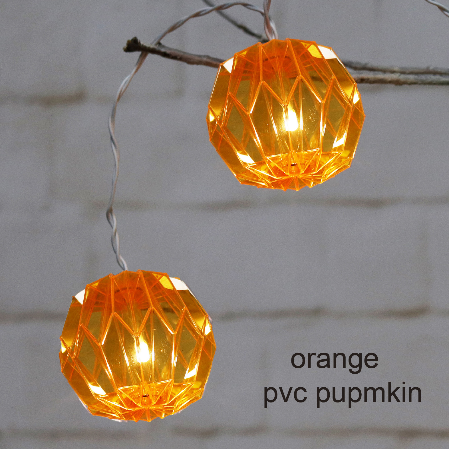 10L fairy light with pvc pumpkin (D7.5cm*H7cm), indoor&outdoor use