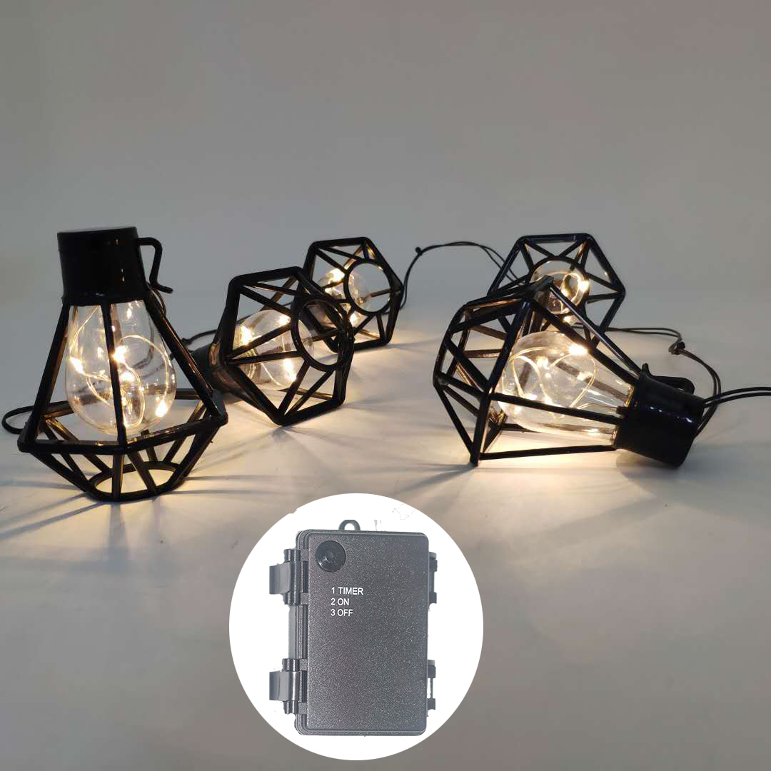 10L fairy light with black diamond lamp shade(Φ7.7*8.2cm)