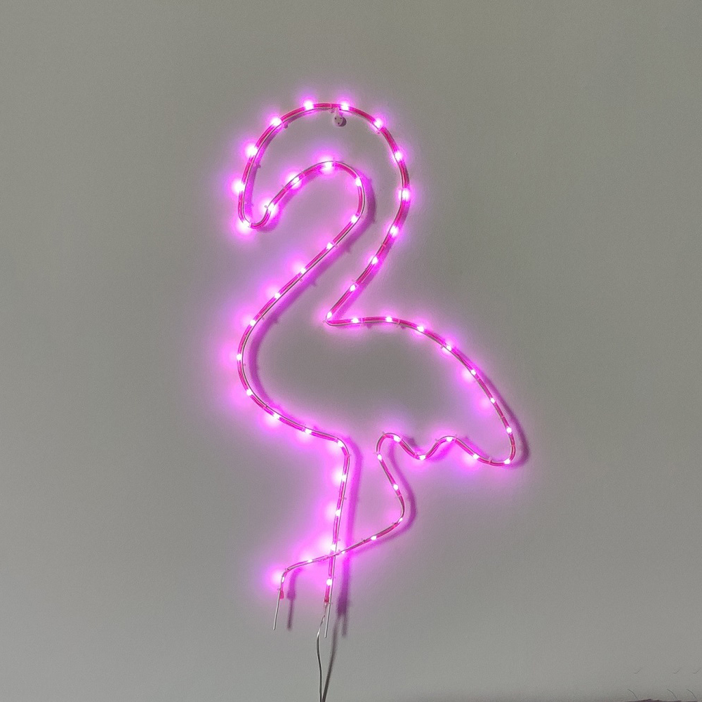 Neon light with flamingo shape (41X70cm)