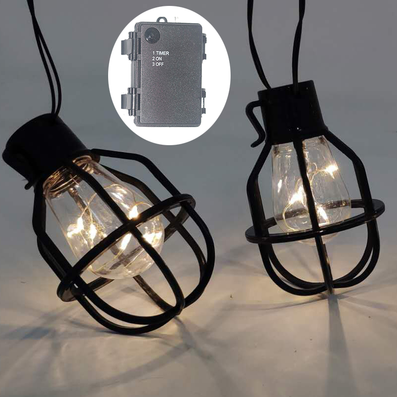 10L fairy light with black oval lamp shade(Φ7.7*8.2cm)