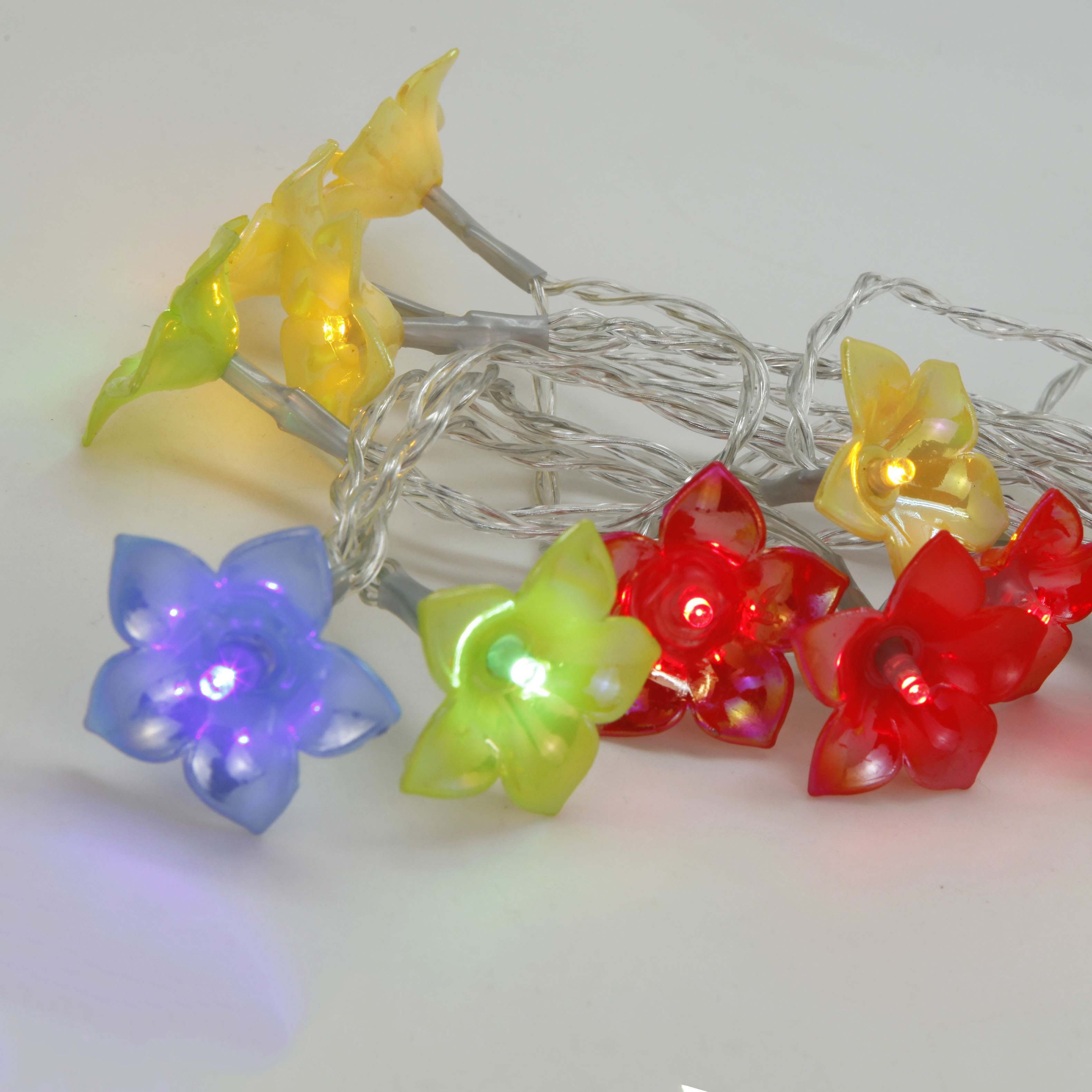 20L fairy light with colored plastic flower(32MM)