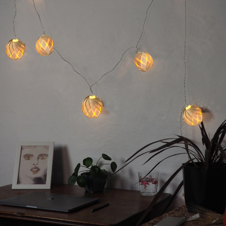 10L fairy light with bamboo ball (50*55mm) deco